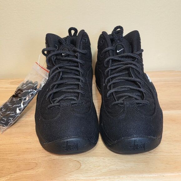 Nike X Stussy Air Penny 2 SP Shoes Black DQ5674-001 Men's Size 8 - Picture 2 of 7